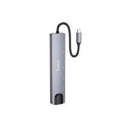 Hoco 8 in 1 docking hub DUP09 with USB 3.0 ports and PD charging for MacBook and Windows laptops