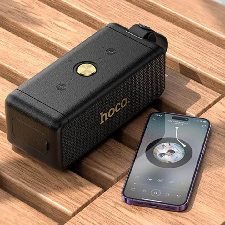 Hoco HT1 Pro portable Bluetooth speaker with 16W stereo sound and compact design for indoor and outdoor use in Bangladesh
