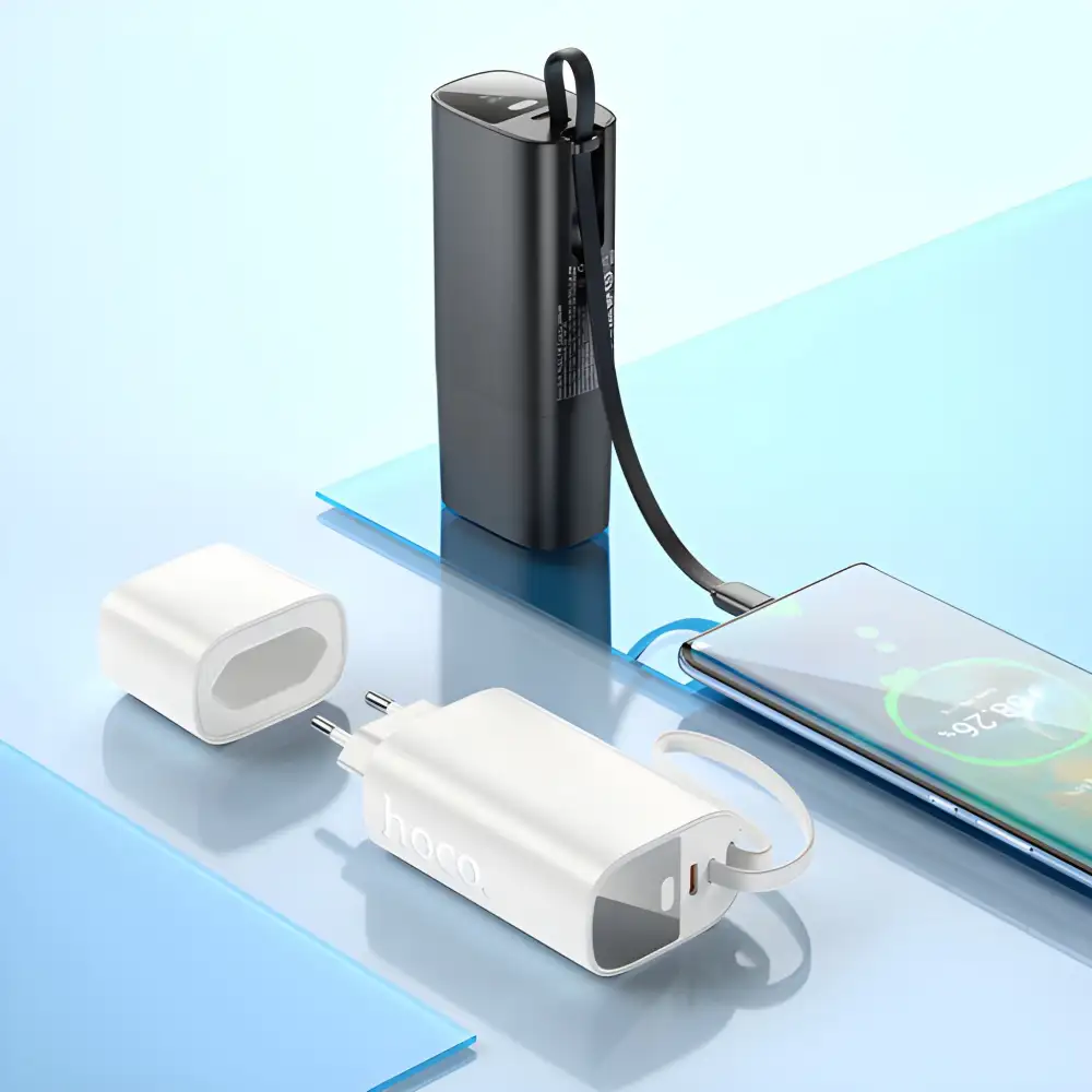 HOCO J148 compact 5000mAh PD20W power bank adapter with fast charging for smartphones and tablets in Bangladesh