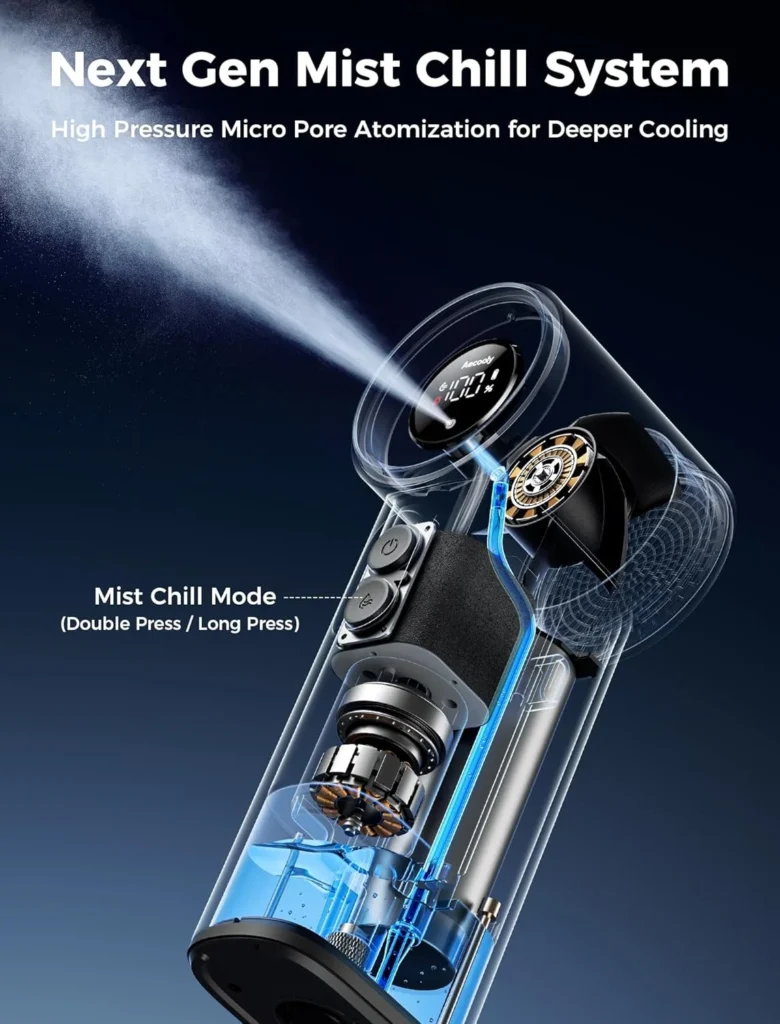 Aecooly Cold Air Ultra Misting Fan PM01S portable cooling fan at low price