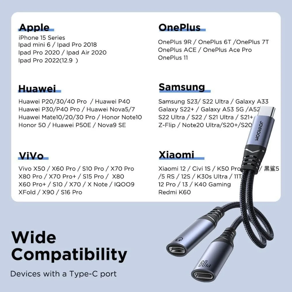 Premium Joyroom SY-C03 Type-C audio adapter online Bangladesh