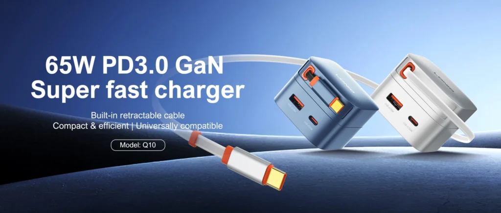 1. Buy LDNIO Q10 65W GaN Fast Charger with 80cm Retractable Cable at Gears Wheel Bangladesh 