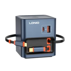 LDNIO Q16 100W GaN Desktop Fast Charger with Retractable Cables Price in BD