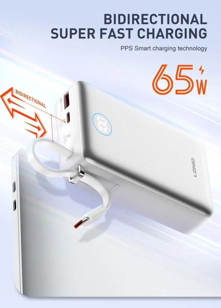 LDNIO PQ44 65W Fast Charging Magnetic Power Bank from Gears Wheel