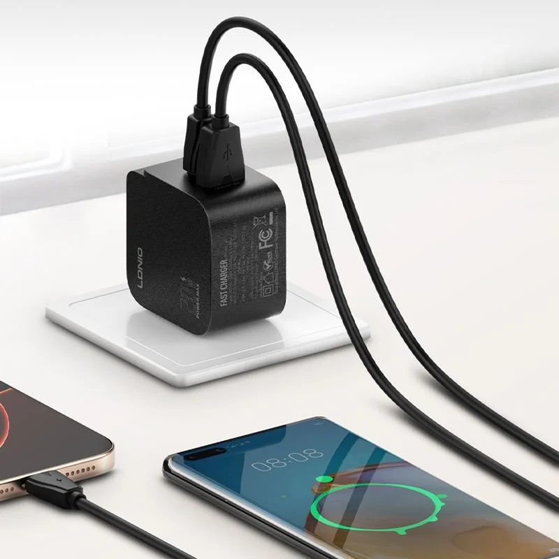 Original LDNIO Q1 20W Fast Wall Charger at Gears Wheel