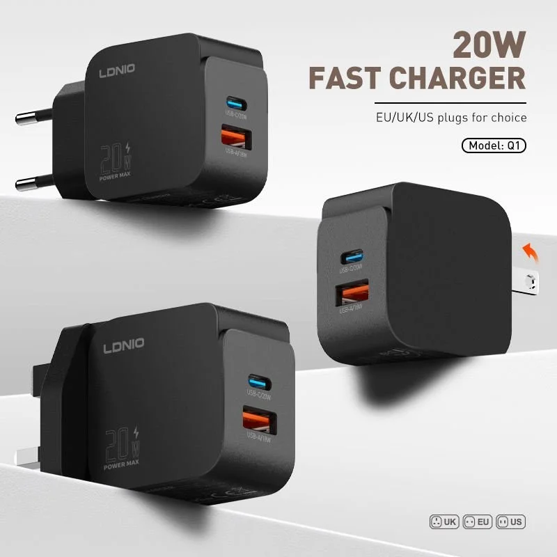 Buy LDNIO Q1 20W USB-C and USB-A Fast Charger Bangladesh