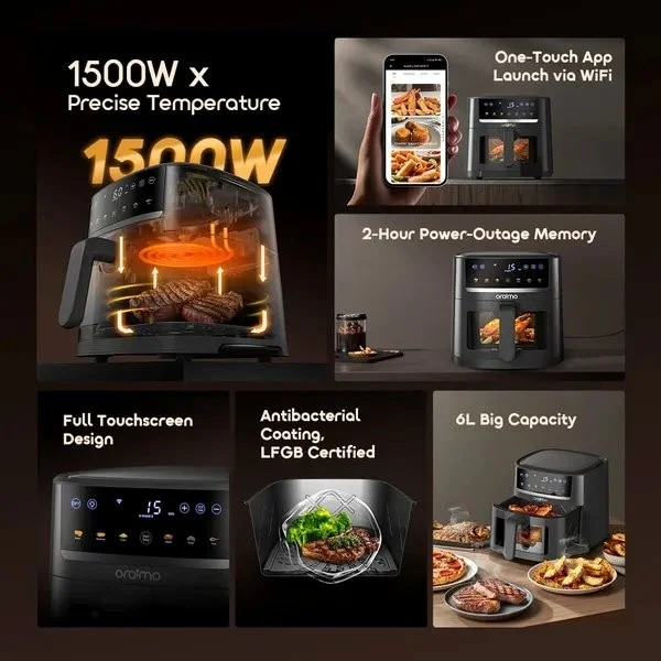Premium Oraimo NutriFry S1 Ultra 1500W Air Fryer at Gears Wheel