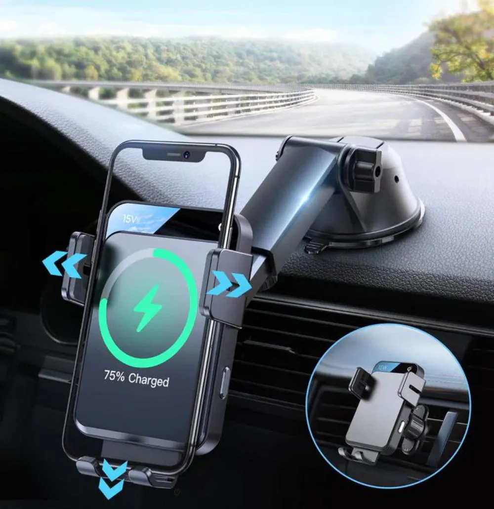 JOYROOM JR-ZS219 Electric 15W Qi Wireless Charging Car Holder