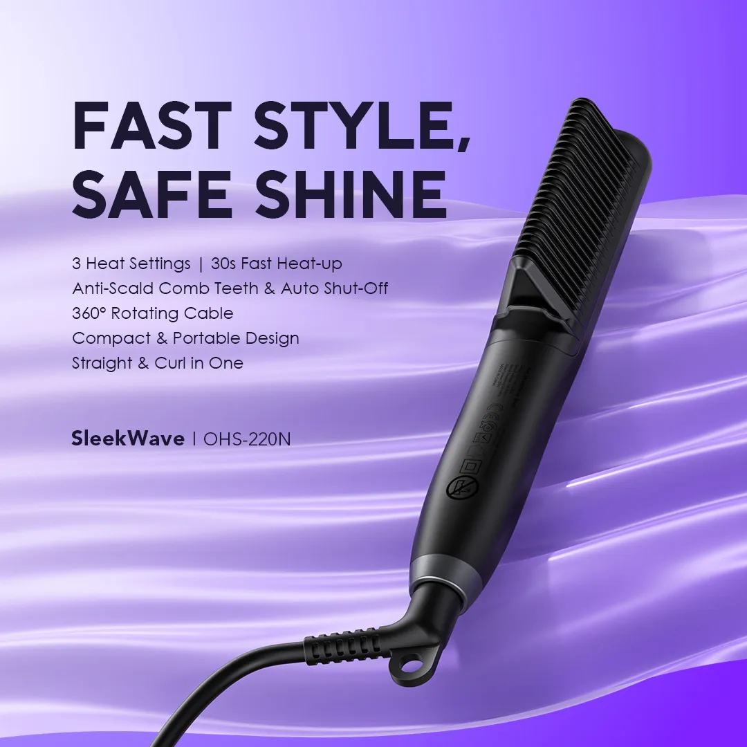 Oraimo Sleek Wave Hair Straightener Brush OHS-220N
