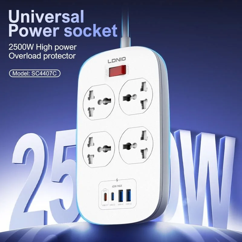 LDNIO Universal Outlet Power Strip from Gears Wheel