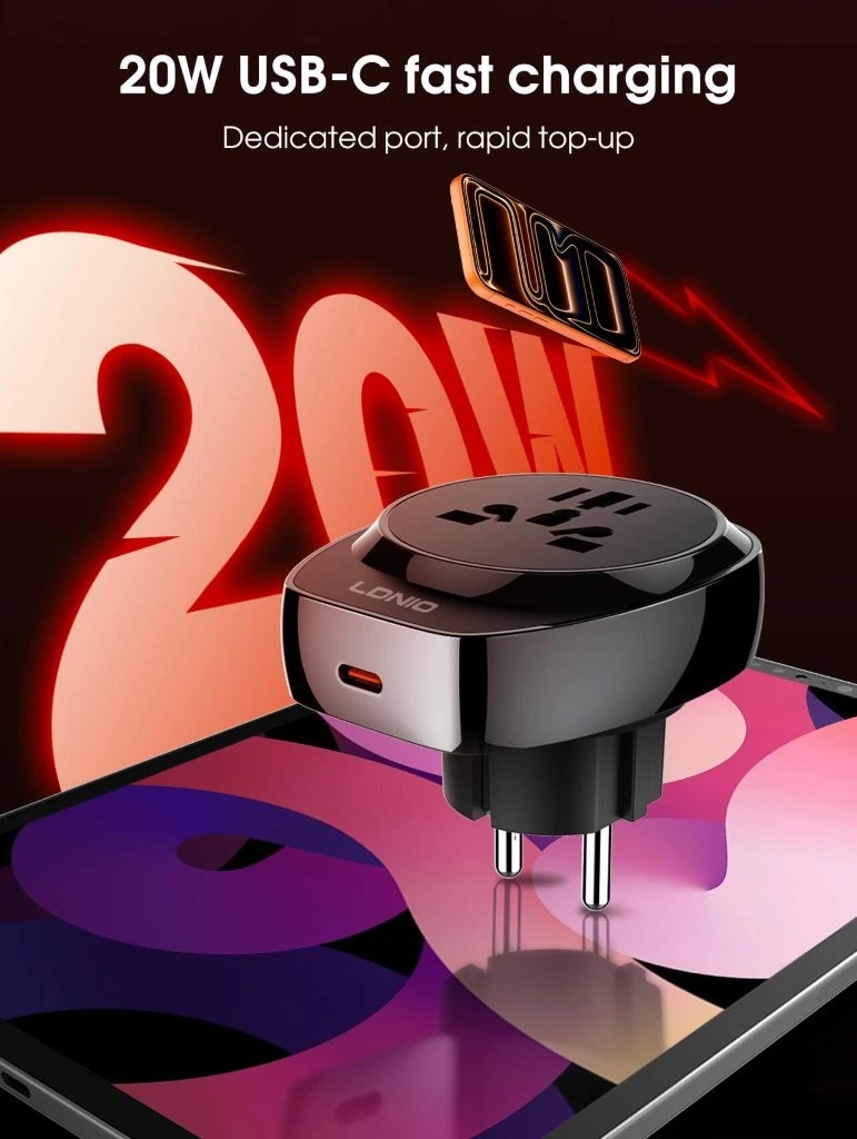LDNIO Z10 Worldwide Travel Power Adapter